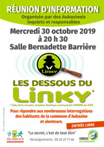 "les dessous du Linky" @ Aubazine, salle Bernadette Barrière (sous la mairie)
