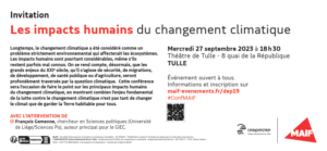LES IMPACTS du CHANGEMENT CLIMATIQUE avec François GEMENNE @ théâtre de Tulle